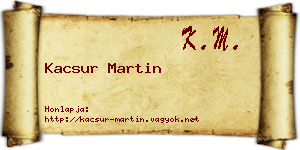Kacsur Martin névjegykártya