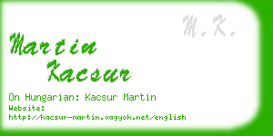 martin kacsur business card